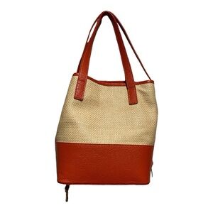 Valentina Fiori Woven/Leather pocketbook